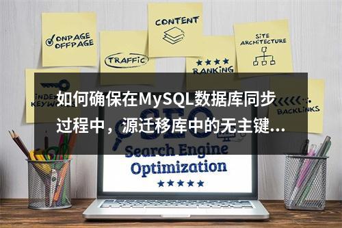 如何确保在MySQL数据库同步过程中,源迁移库中的无主键表被正确检查和处理?