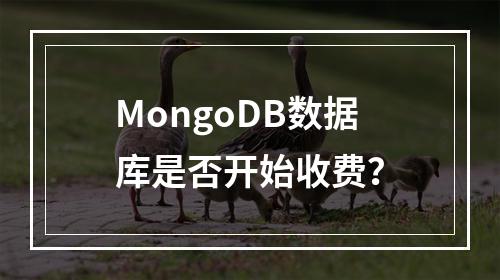 MongoDB数据库是否开始收费?