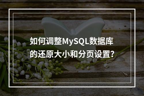 如何调整MySQL数据库的还原大小和分页设置?