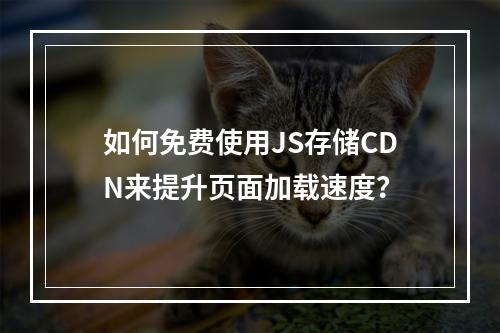 如何免费使用JS存储CDN来提升页面加载速度?