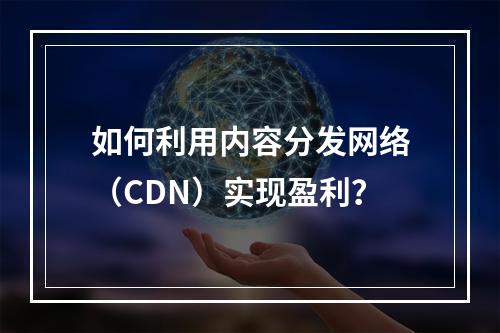 如何利用内容分发网络(CDN)实现盈利?