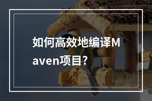 如何高效地编译Maven项目?