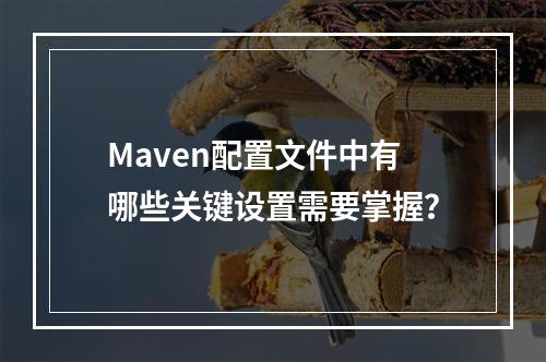 Maven配置文件中有哪些关键设置需要掌握?
