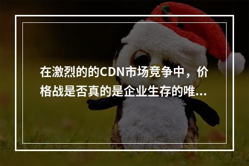 在激烈的的CDN市场竞争中,价格战是否真的是企业生存的唯一出路?