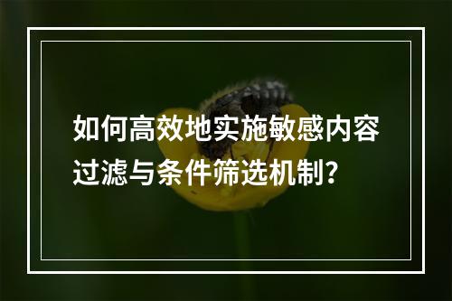 如何高效地实施敏感内容过滤与条件筛选机制?