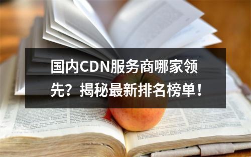 国内CDN服务商哪家领先?揭秘最新排名榜单!