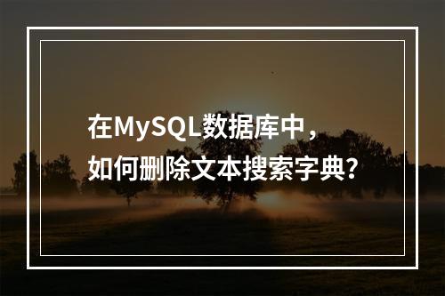 在MySQL数据库中,如何删除文本搜索字典?