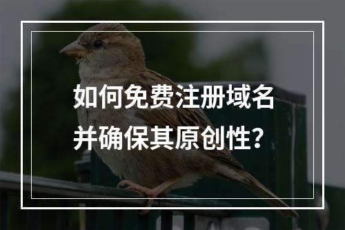 如何免费注册域名并确保其原创性?