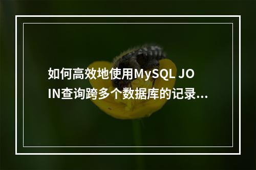 如何高效地使用MySQL JOIN查询跨多个数据库的记录?
