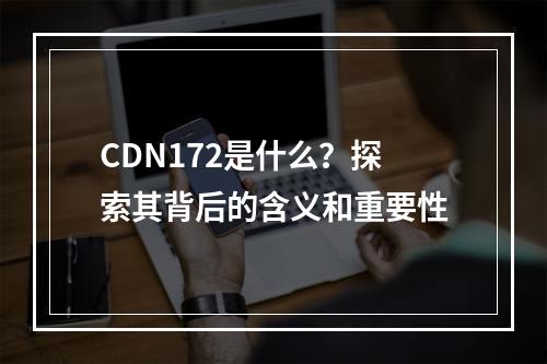 CDN172是什么?探索其背后的含义和重要性