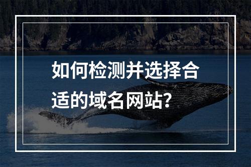 如何检测并选择合适的域名网站?