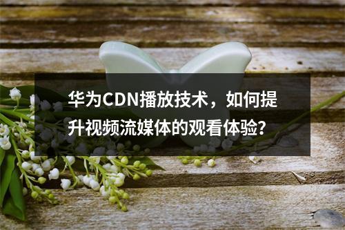 华为CDN播放技术,如何提升视频流媒体的观看体验?
