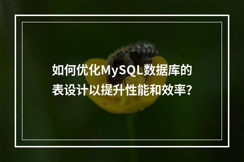 如何优化MySQL数据库的表设计以提升性能和效率?