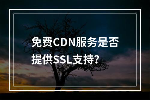 免费CDN服务是否提供SSL支持?