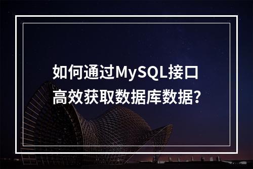 如何通过MySQL接口高效获取数据库数据?