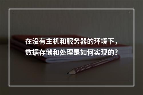 在没有主机和服务器的环境下,数据存储和处理是如何实现的?