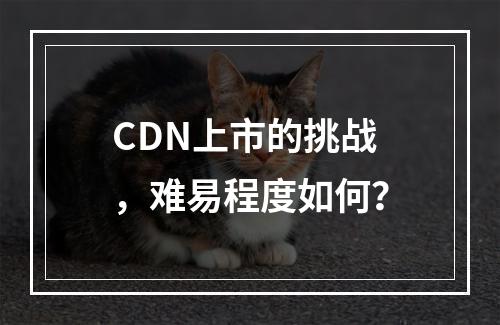CDN上市的挑战,难易程度如何?