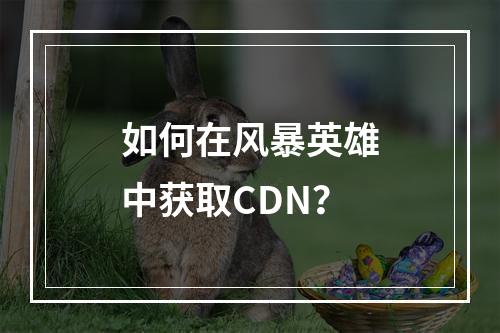如何在风暴英雄中获取CDN?