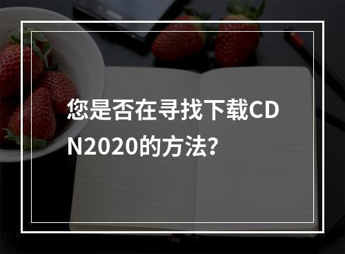 您是否在寻找下载CDN2020的方法?