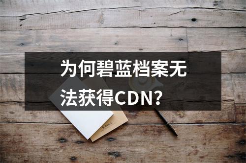 为何碧蓝档案无法获得CDN?