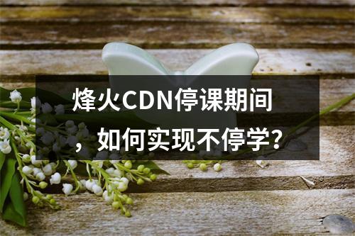 烽火CDN停课期间,如何实现不停学?