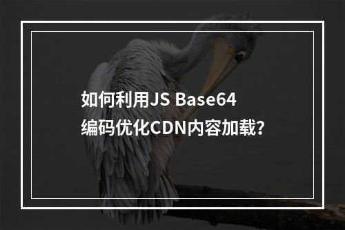 如何利用JS Base64编码优化CDN内容加载?