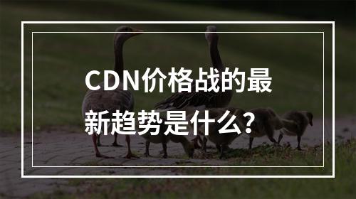 CDN价格战的最新趋势是什么?
