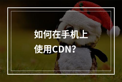 如何在手机上使用CDN?