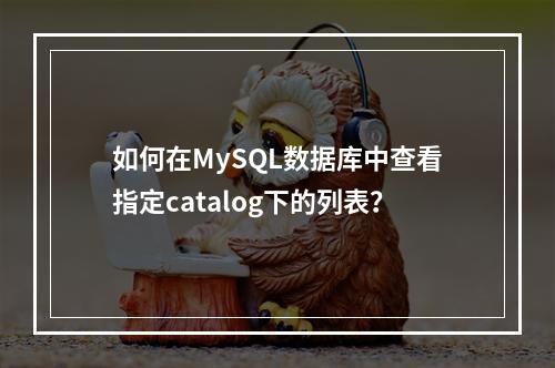 如何在MySQL数据库中查看指定catalog下的列表?
