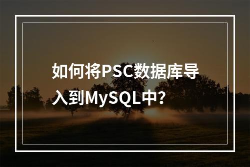 如何将PSC数据库导入到MySQL中?