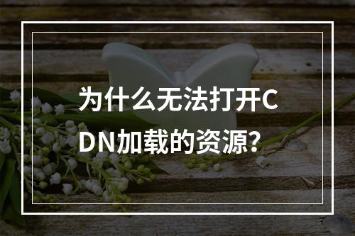 为什么无法打开CDN加载的资源?