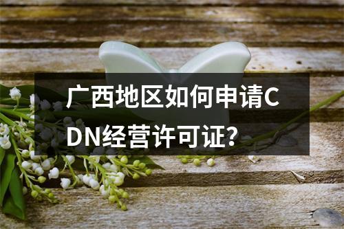 广西地区如何申请CDN经营许可证?