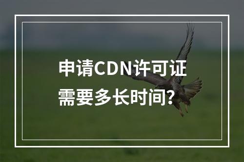 申请CDN许可证需要多长时间?