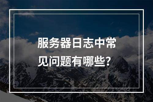 服务器日志中常见问题有哪些?