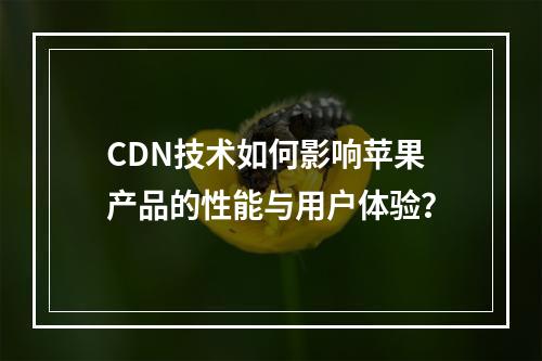 CDN技术如何影响苹果产品的性能与用户体验?