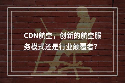 CDN航空,创新的航空服务模式还是行业颠覆者?