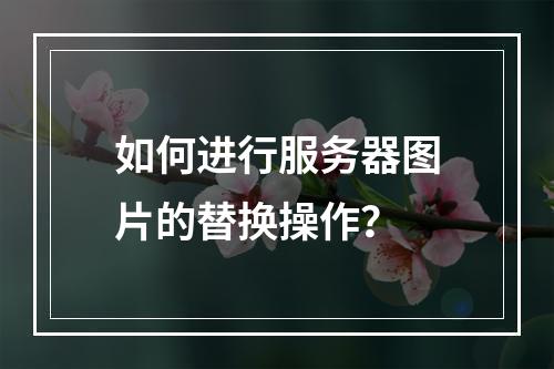 如何进行服务器图片的替换操作?