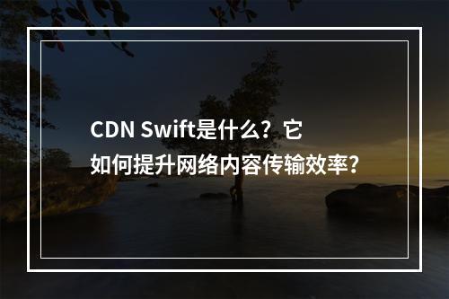 CDN Swift是什么?它如何提升网络内容传输效率?
