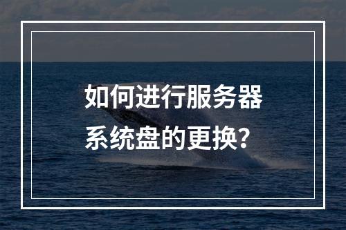 如何进行服务器系统盘的更换?