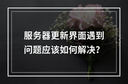 服务器更新界面遇到问题应该如何解决?