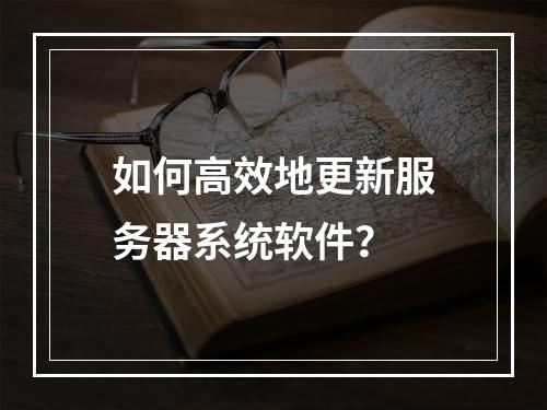 如何高效地更新服务器系统软件?