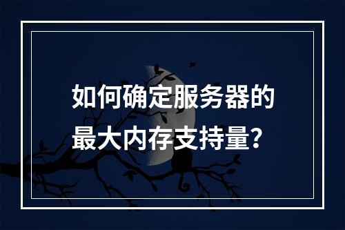 如何确定服务器的最大内存支持量?