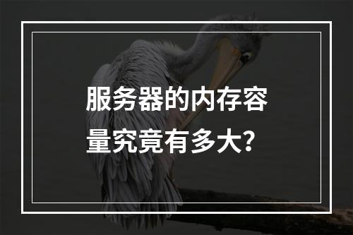 服务器的内存容量究竟有多大?