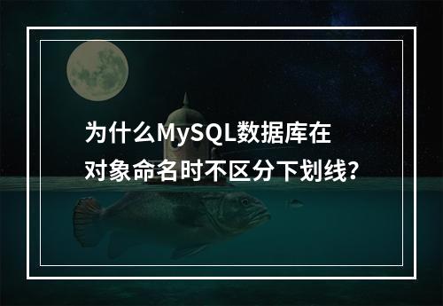 为什么MySQL数据库在对象命名时不区分下划线?