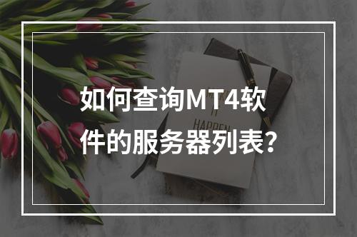如何查询MT4软件的服务器列表?