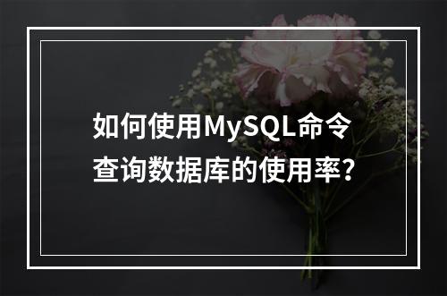 如何使用MySQL命令查询数据库的使用率?