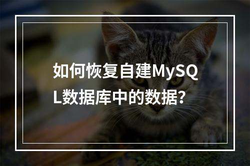 如何恢复自建MySQL数据库中的数据?