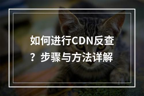 如何进行CDN反查?步骤与方法详解