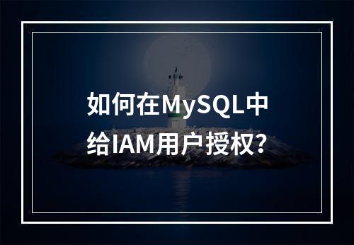 如何在MySQL中给IAM用户授权?