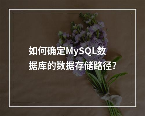 如何确定MySQL数据库的数据存储路径?